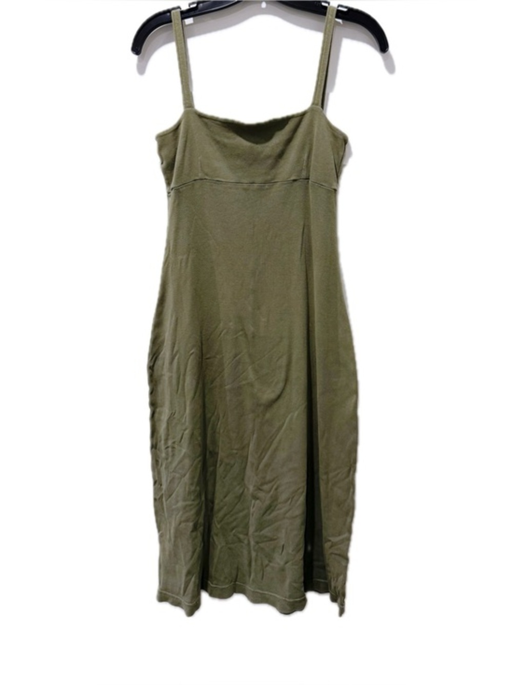 Halogen Square Neck Midi Dress in Olive